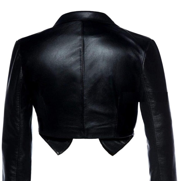 Asaavi genuine leather crop jacket. - Picture 6 of 8